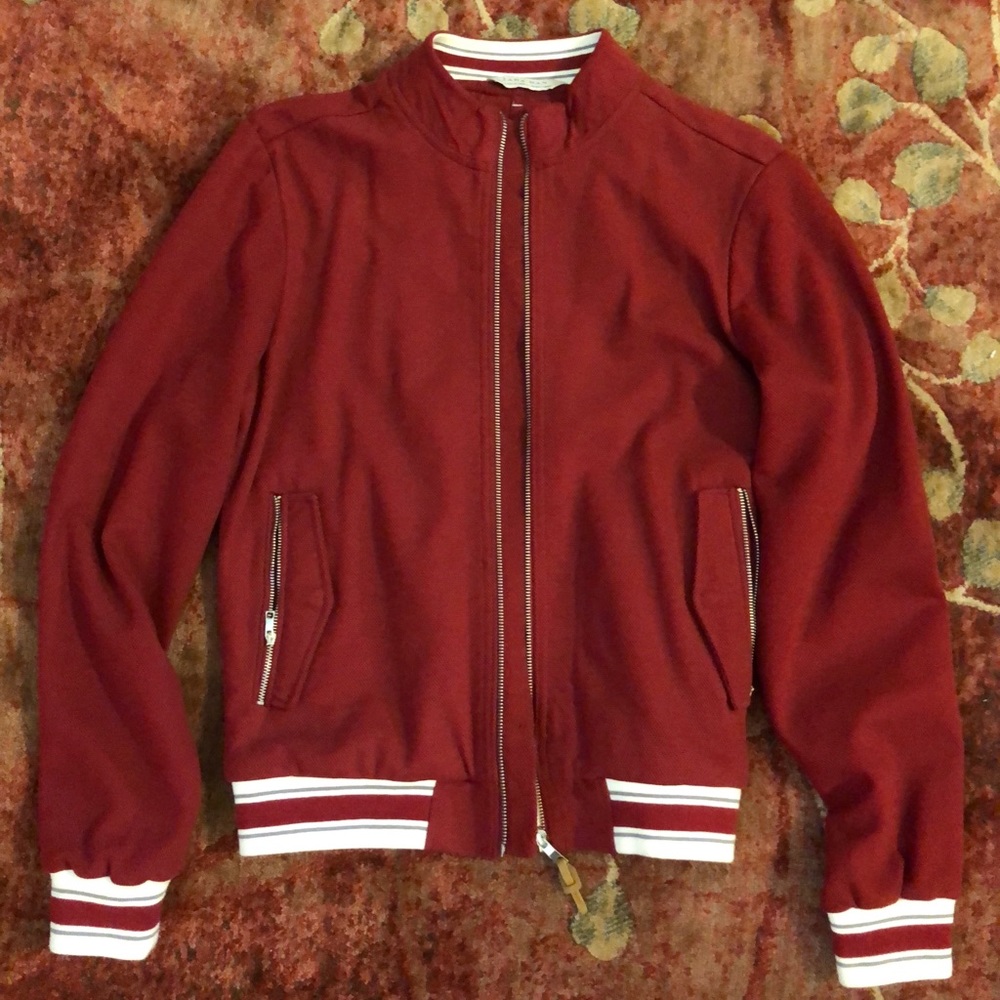 Zara Red Bomber Jacket perfect for Spring and Fall